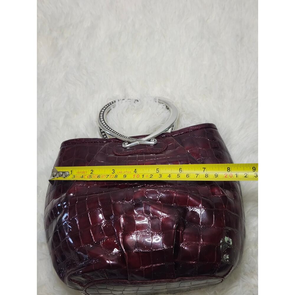 Brighton NWOT Angelina Satchel Burgundy Leather Silver Whimsigoth Heart - Picture 13 of 16